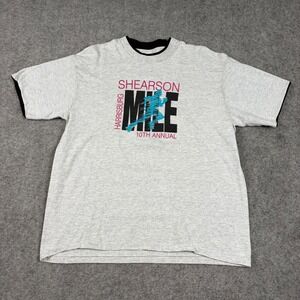 L.A. Sportswear T Shirt Mens XL Shearson Mile Harrisburg 10th Annual Grey Ringer